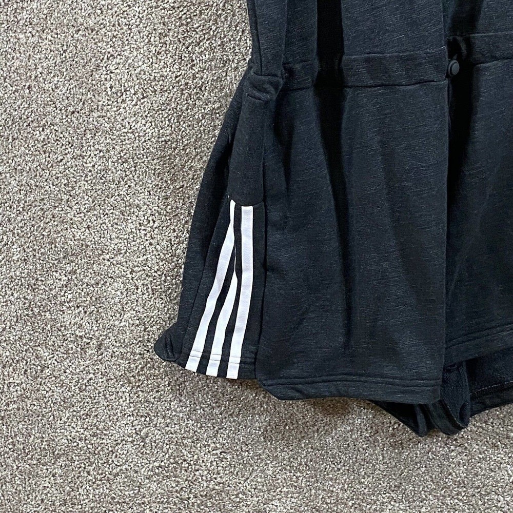 Adidas Romper Womens XL Black 1/4 Zip Back Drawstring Waist Pockets Sleeveless - Picture 3 of 12
